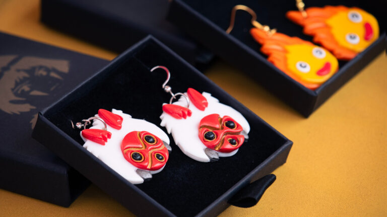 Handmade anime-inspired clay earrings
