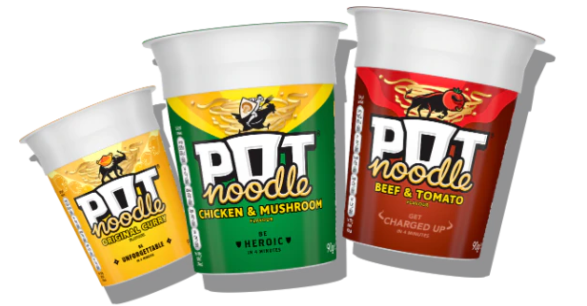 pot noodles, pots, paper packaging