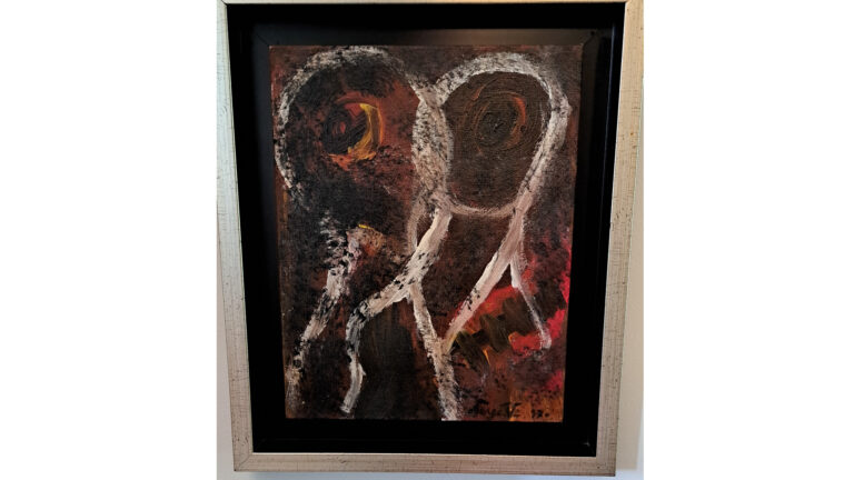 Serge VANDERCAM 1924-2005 artiste Belge HST marouflée sur panneau 30×23,5  E 38x32cm