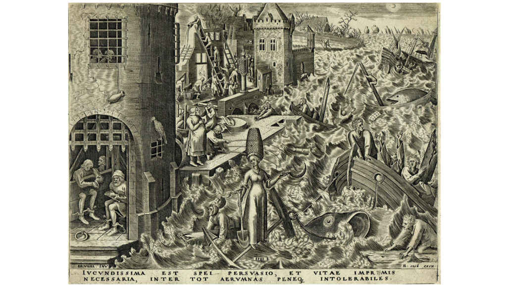 Spes , l’espoir, une de sept virtues, gravure d’après Pieter Bruegel le Vieux, 1560.
