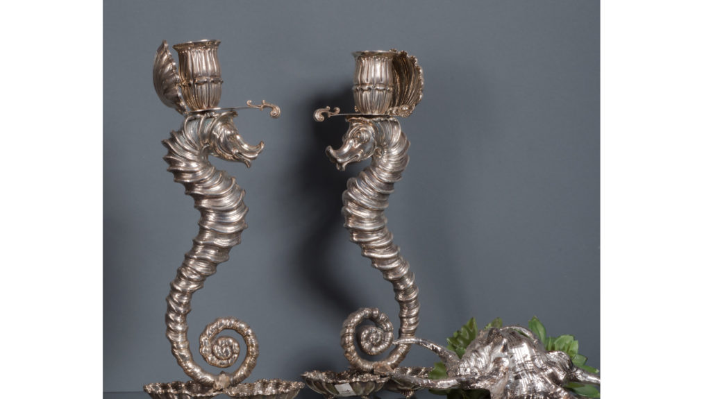 Ippocampus Candlesticks, silver sterling, 1950, Mario Buccellati