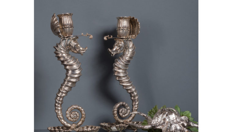 Ippocampus Candlesticks, silver sterling, 1950, Mario Buccellati