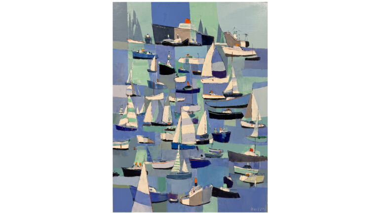 CAUDRON – L’atelier bleu – 92x73cm – Huile sur toile