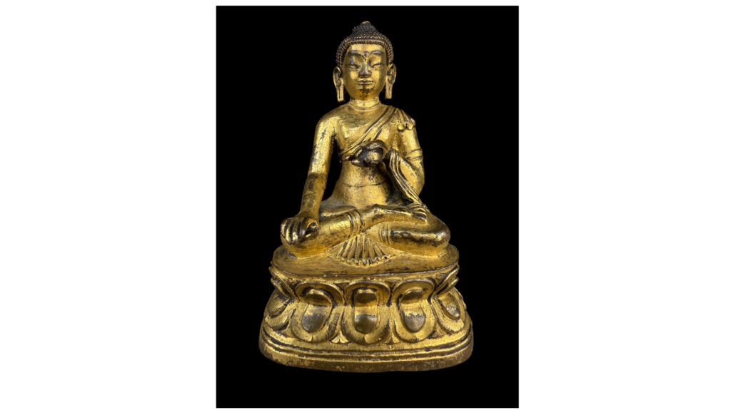 Tibetan Gilt-Bronze Buddha, 17th–18th Century