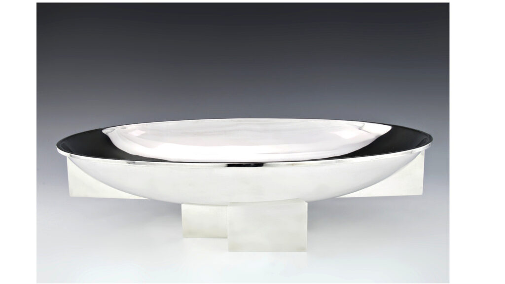 Silber Jardiniere, Damian Garrido, „Cubes“ 1994, Mailand 1994