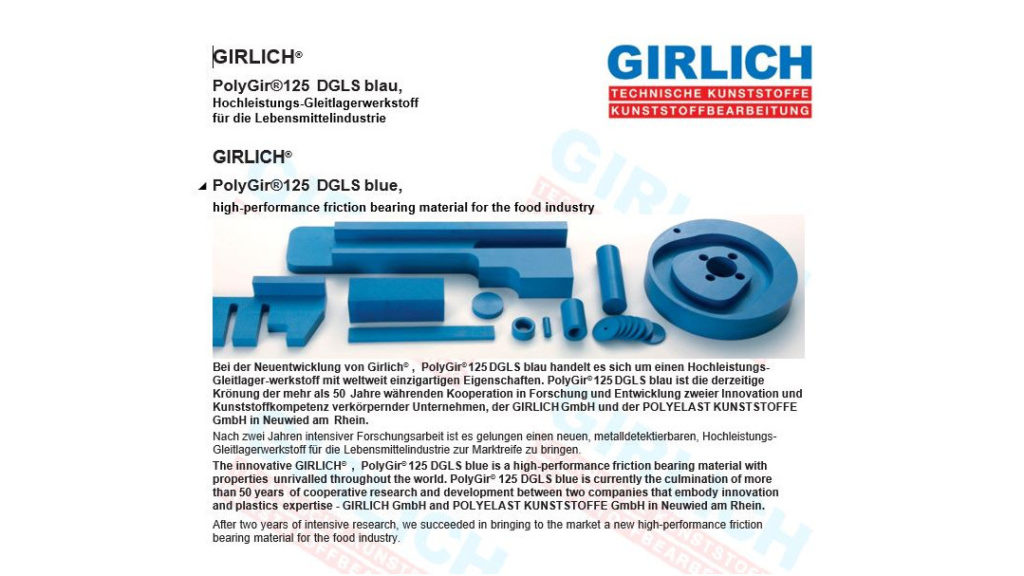 Gleitlager Hochleistungswerkstoff  PolyGir®125 DGLS blau,