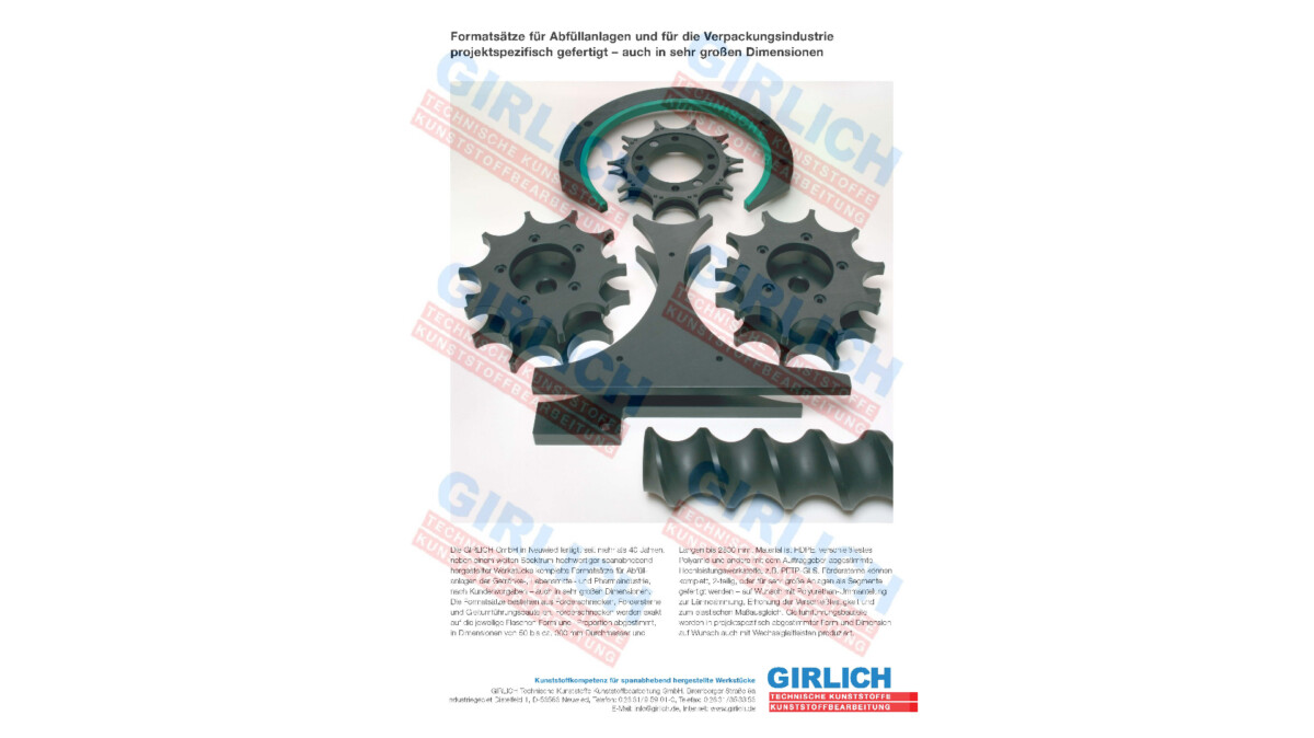 Formatsätze für Abfüllanlagen und Verpackungsindustrie (Maschine):