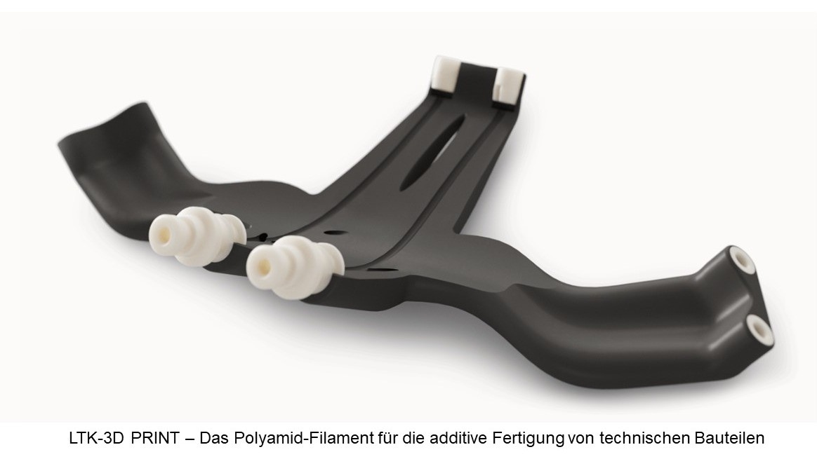 Mit LTK® ADDITIVE können im FDM-Verfahren Bauteile mit Hohlräumen, Hinterschneidungen oder innenliegenden Kanälen hergestellt werden. Auch Materialkombinationen zum Beispiel mit Soft PLA sind möglich. LTK® ADDITIVE ist ein 100% Recyclingprodukt.