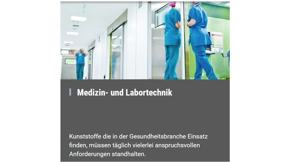Anwendungsbereiche: Medizin- und Labortechnik