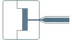 TSG-VERFAHREN:  Beim chemischen Schäumen (TSG-Verfahren) wird der Kunststoff mittels eines chemischen Treibmittels aufgeschäumt. Dadurch können bei dickwandigen Bauteilen die sonst unvermeidbaren Einfallstellen minimiert werden.