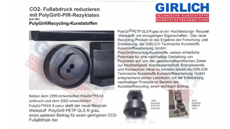 CO2 – Fußabdruck reduzieren mit  PolyGir®-PIR-Rezyklaten