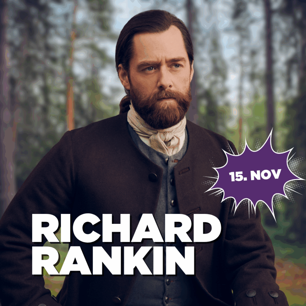 Portrait of Richard Rankin from his role in Outlander