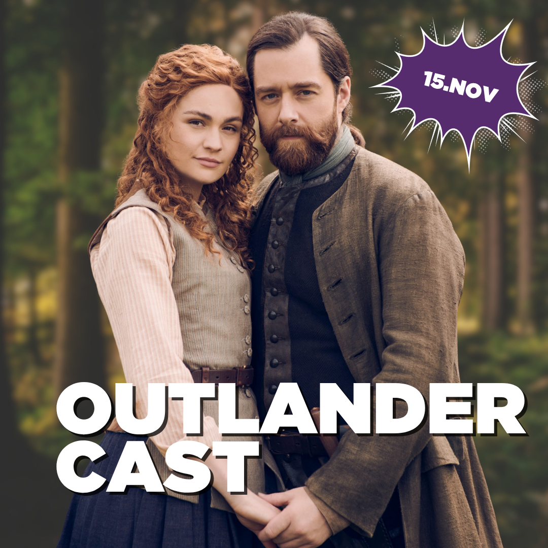 Duo Image of Sophie Skelton and Richard Rankin from the series Outlander.