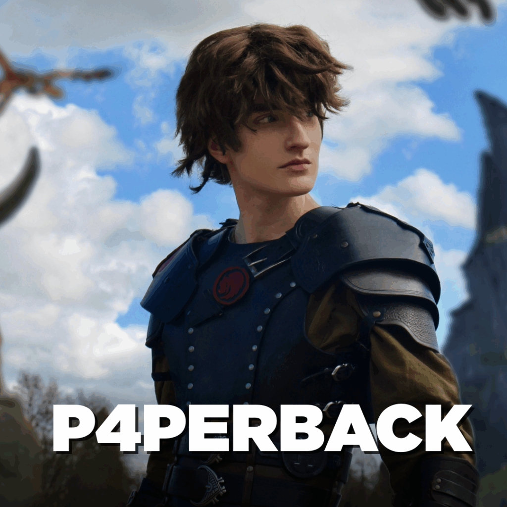 Portrait of the cosplayer and streamer P4perback dressed as Hiccup from How to Train Your Dragon