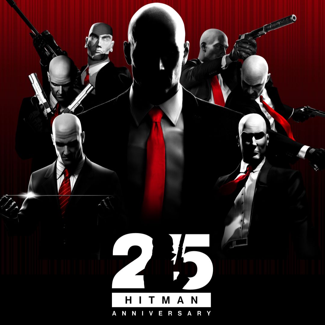 Promotional poster for Hitman celebrating their 25 year anniversery