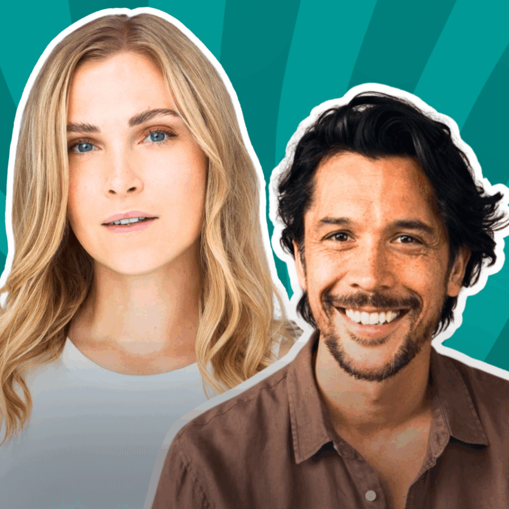 Portrait of Bob Morley and Eliza Taylor