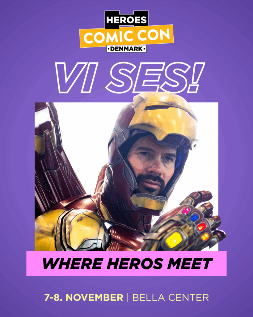 frame promoting participation at Comic Con Denmark