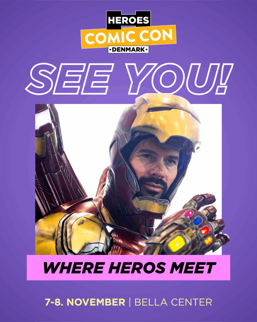 frame promoting participation at Comic Con Denmark