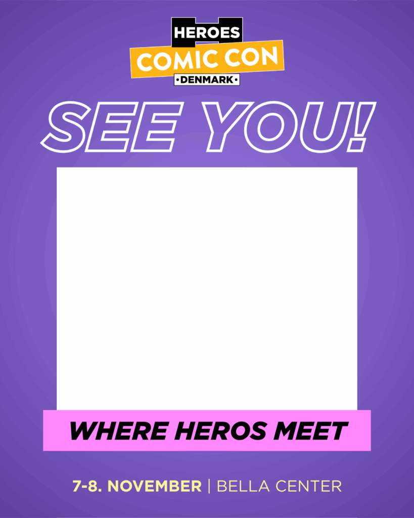 frame promoting participation at Comic Con Denmark