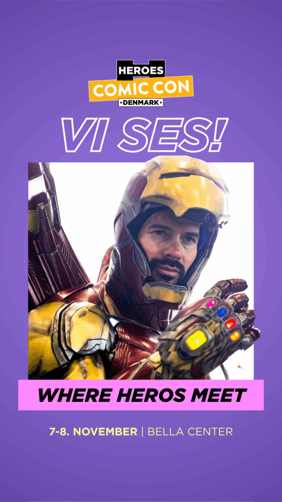 frame promoting participation at Comic Con Denmark