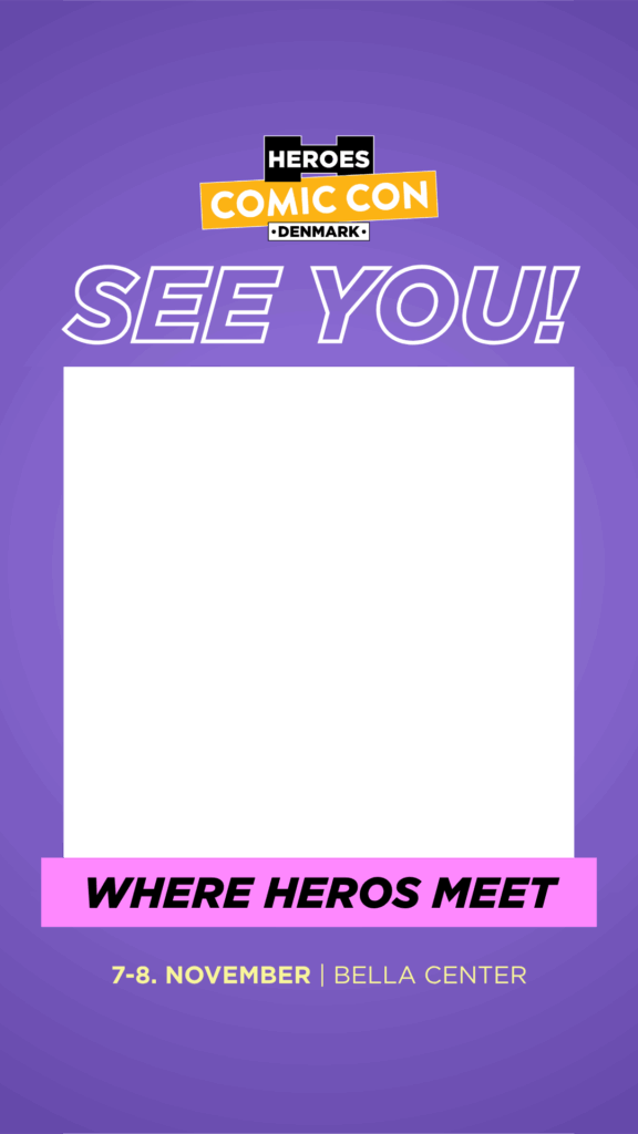 frame promoting participation at Comic Con Denmark