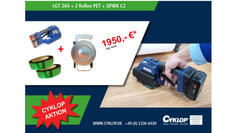 AKTION – LGT 260 + 2 Rollen PET + QPWK C2 – zum Sonderpreis von 1950,- €