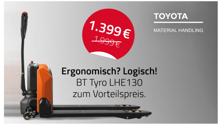 BT Tyro LHE130 – die ergonomische Alternative zum manuellen Hubwagen: