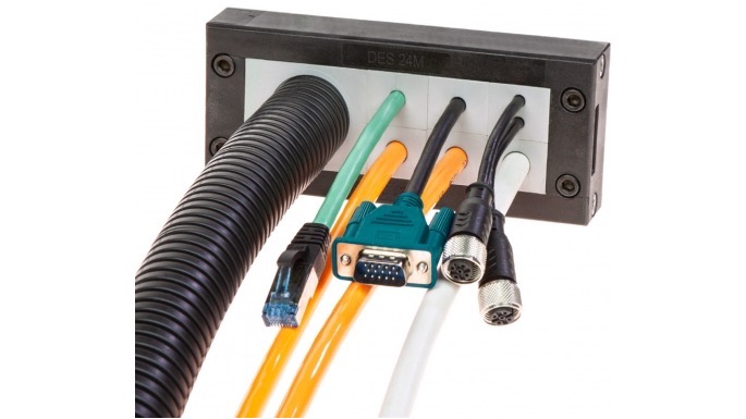 Kabeldurchführungssysteme, modularer teilbarer Rahmen DES 24M und DES 24MX