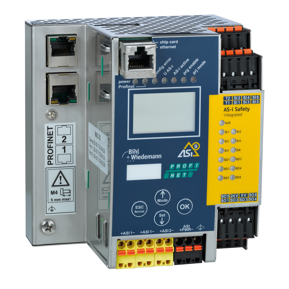 ASi-5/ASi-3 PROFIsafe über PROFINET Gateway mit integriertem Sicherheitsmonitor