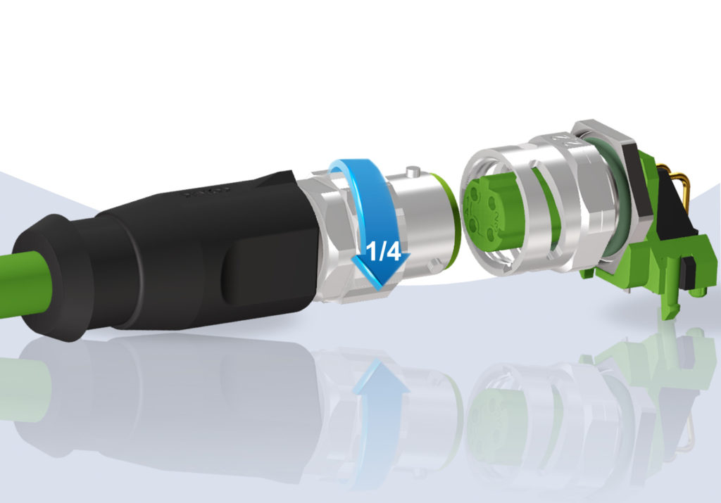 M12x1 Connector series with bayonet quick locking