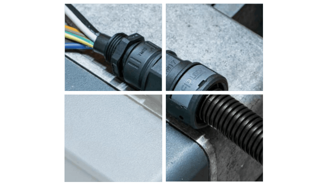 Cable protection: corrugated tubes and glands