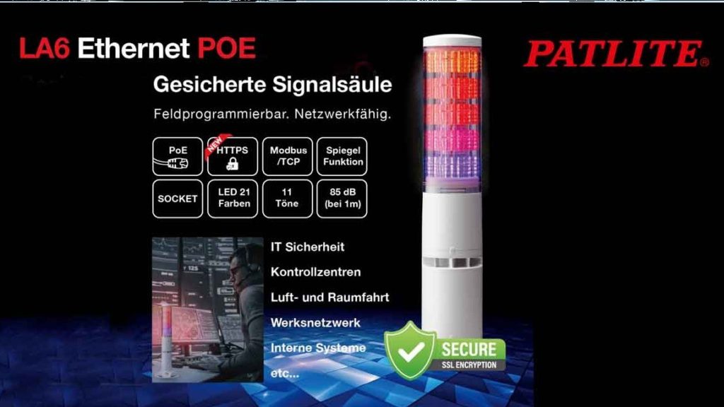 LA6-POE: Netzwerkfähige Signalsäule