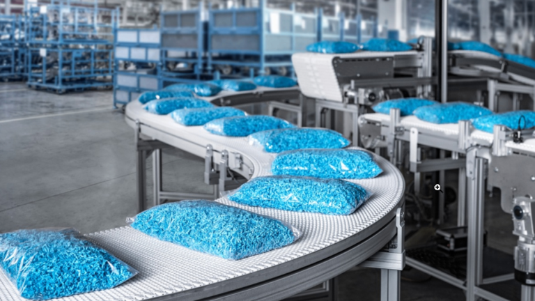 New VarioFlow belt conveyor: Smooth transport of sealed-edge bags through to oversize packages