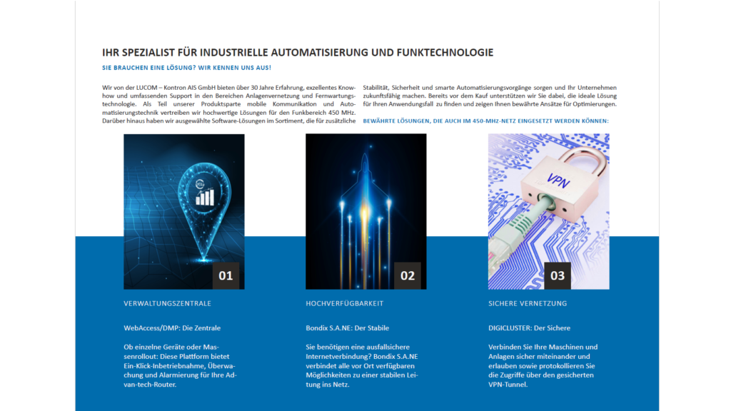 LUCOM-Broschüre – Lösungen für 450 MHz