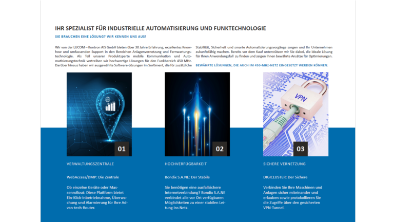 LUCOM-Broschüre – Lösungen für 450 MHz