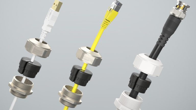 Progress® Kabelverschraubungen mit geschlitzten Dichteinsätzen für Patch- und Ethernet-Kabel