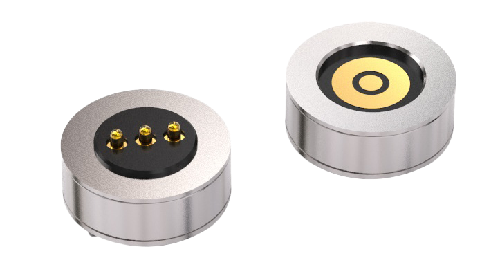 Magnetic pogo connectors