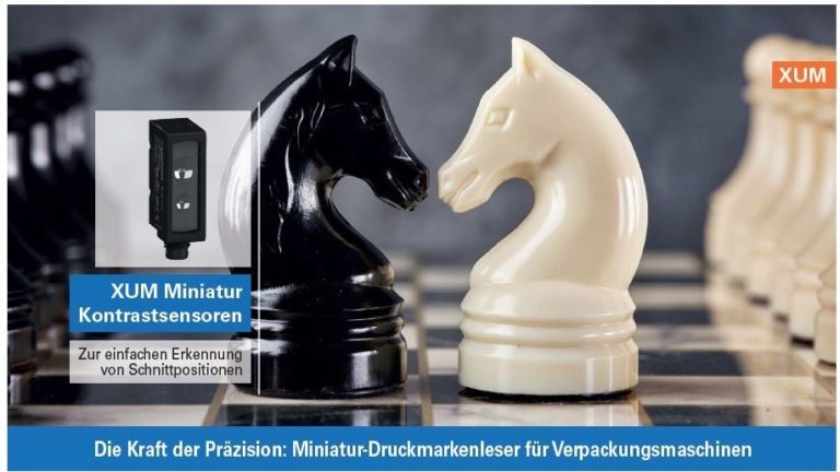 Contrast sensors:  Miniature mark reader for packaging machineries