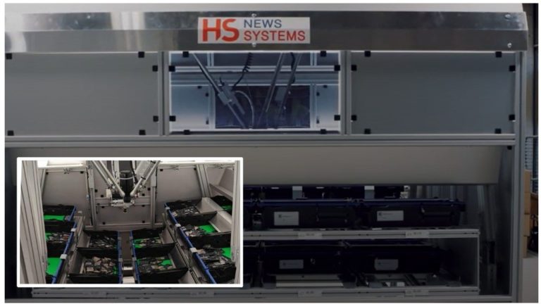 Revolution in Robotic Technology. The robot selects the desired number of products for each grocery box. Advanced camera technology, image recognition algorithms, and machine learning are utilized.