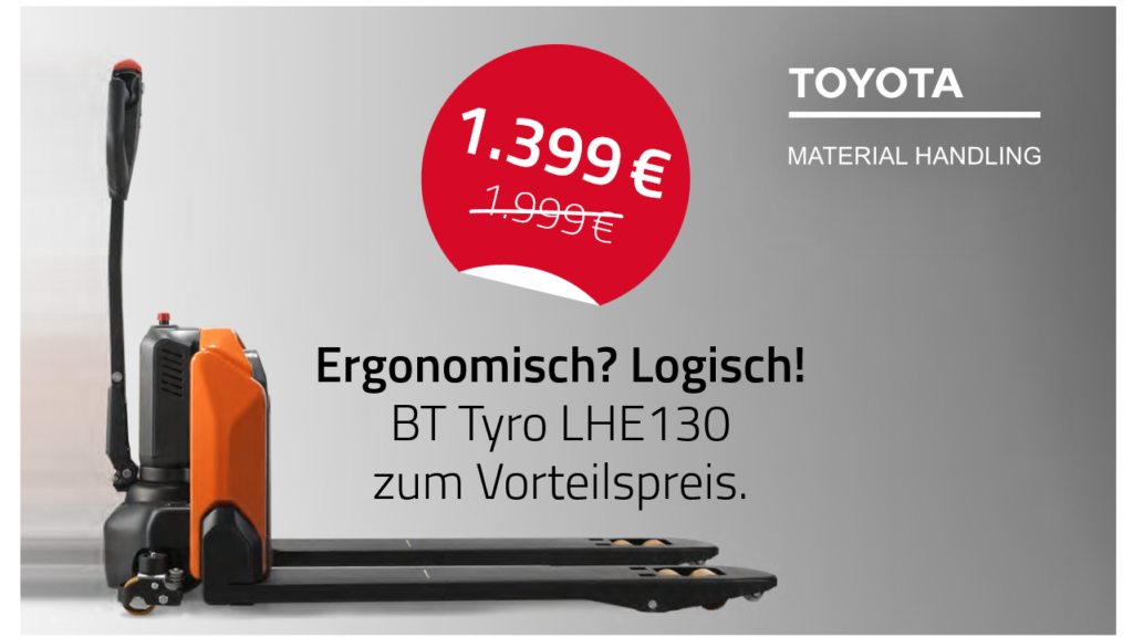 BT Tyro LHE130 – the ergonomic alternative to the manual pallet truck: