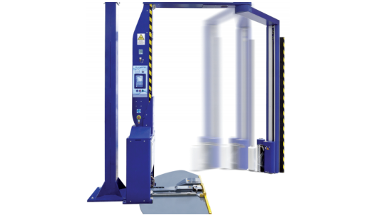 The FA-2200 rotary arm pallet wrapper is developed and manufactured in Spain. No civil works required. With an optional support column, it can be flexibly installed anywhere in the warehouse.