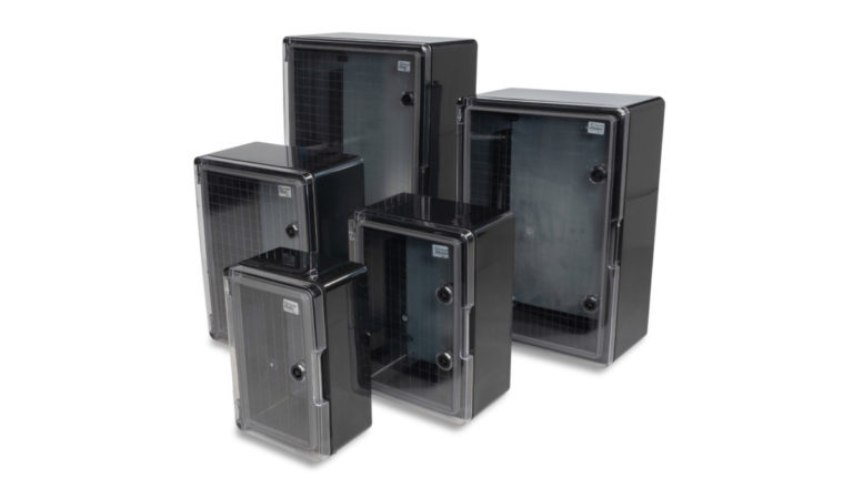 ABS plastic control cabinet enclosures FLEET series black with transparent door by BOXEXPERT