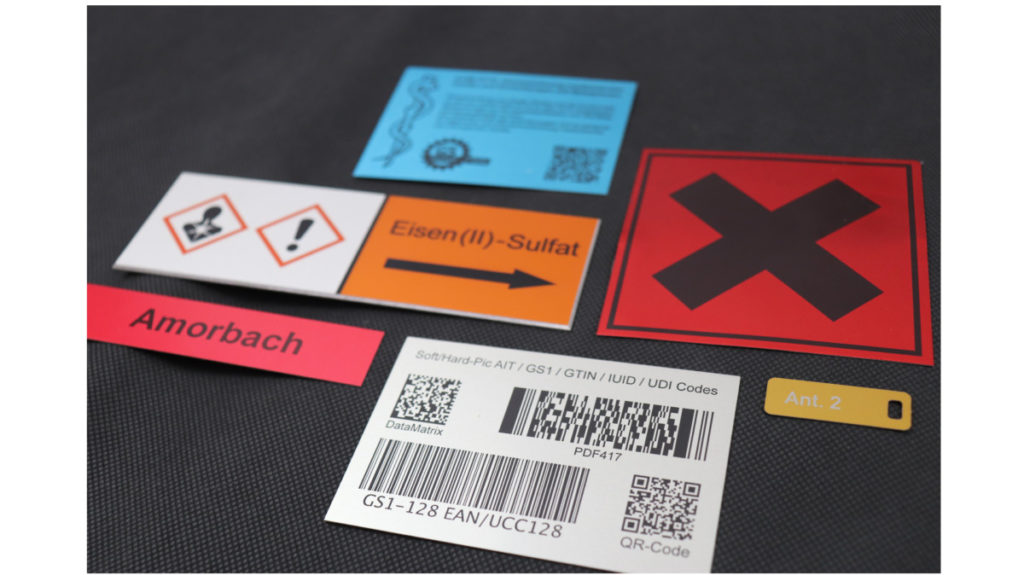 Aluminiumschilder auf Eloxalbasis