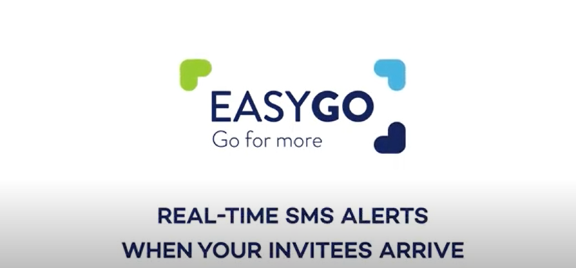 Receive real-time sms alerts when your invitees arrive