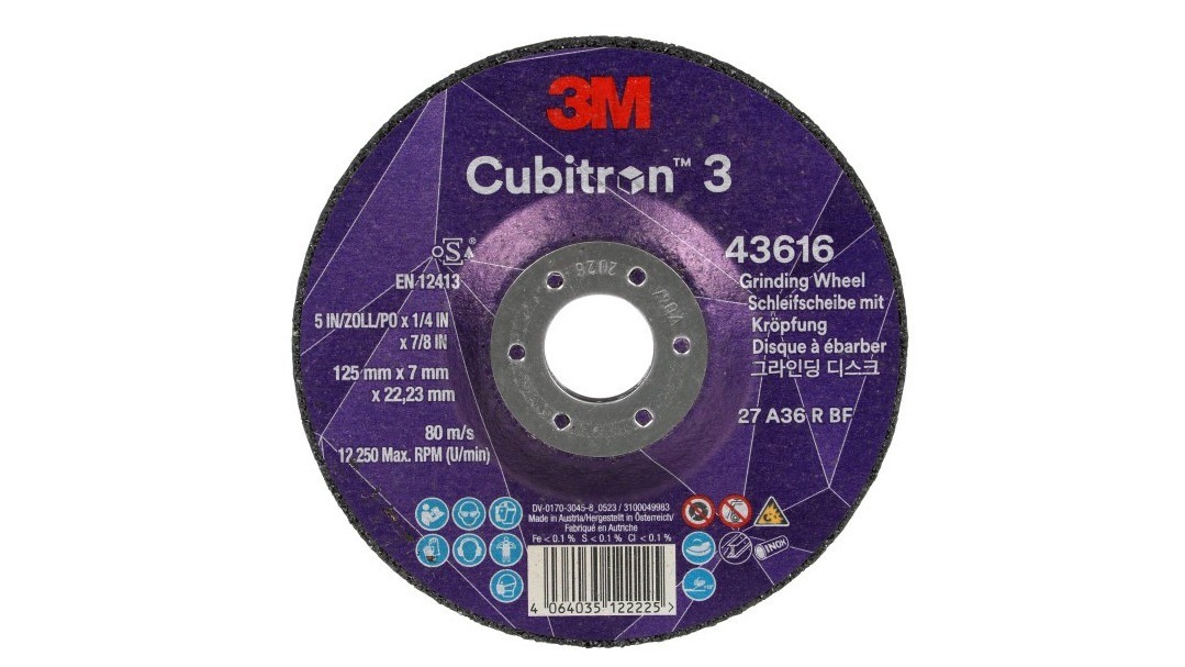 3M™ Cubitron™ 3 Depressed Center Grinding Wheel, T27