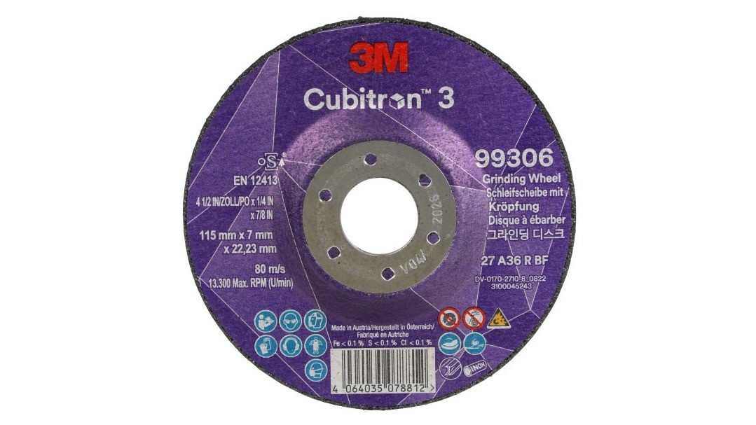 3M™ Cubitron™ 3 Depressed Center Grinding Wheel, T27