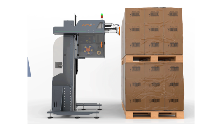 Automatic Pallet labeling with elevator APL80s-ELV