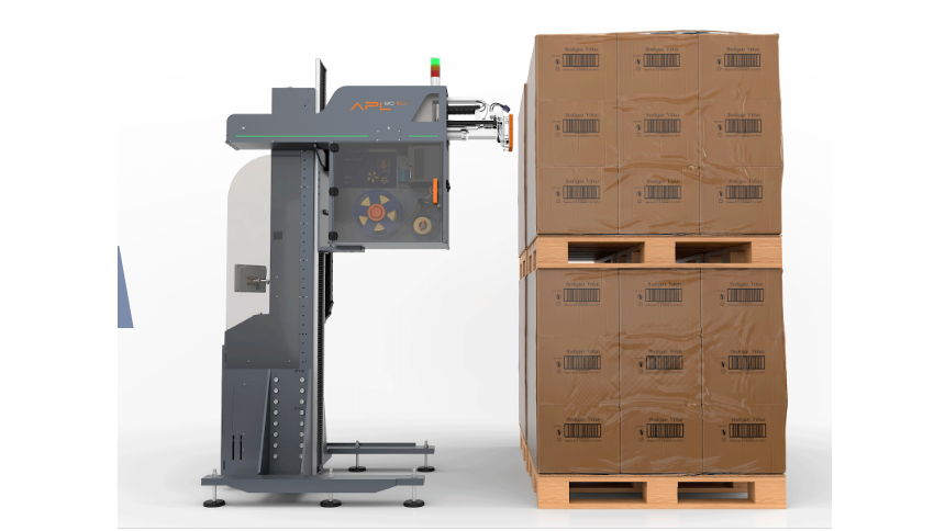 Automatic Pallet labeling with elevator APL80s-ELV