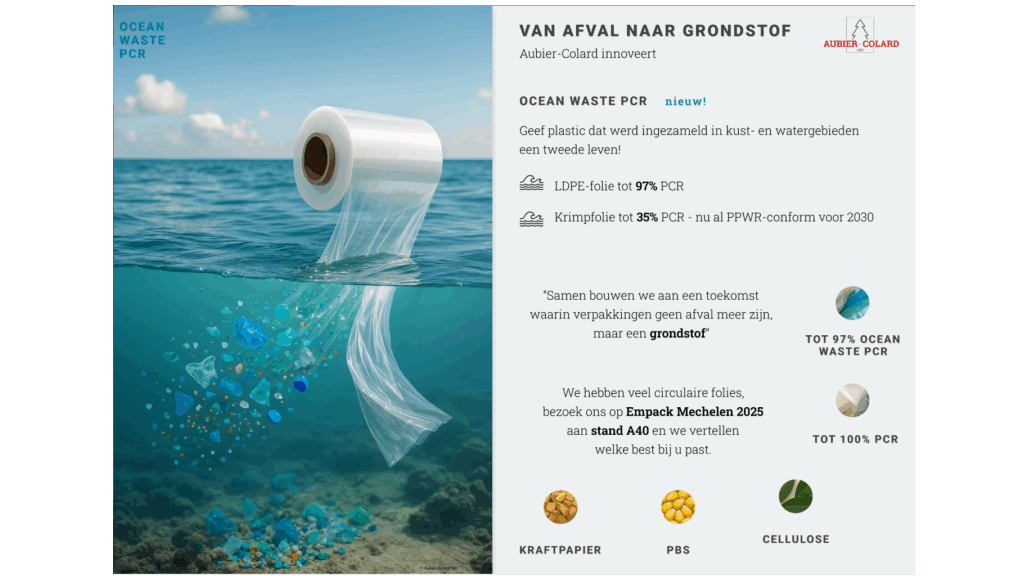 Ocean waste PCR packaging film