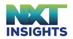 Logo van NXT Insights met groen-blauw verloop